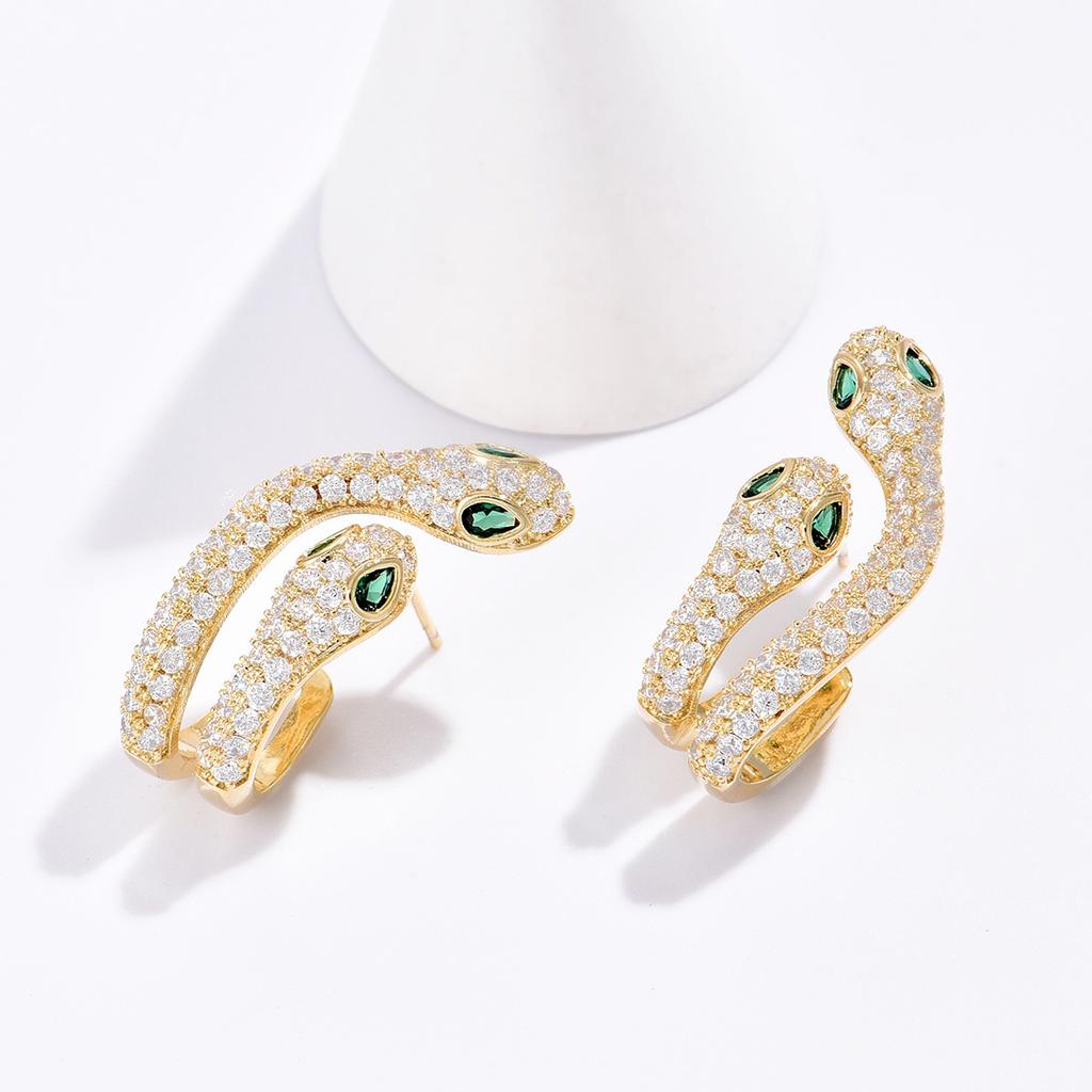 Spirit Snake Personalized Creative Advanced Double Serpentine Earrings Earstuds Fashion Earclips