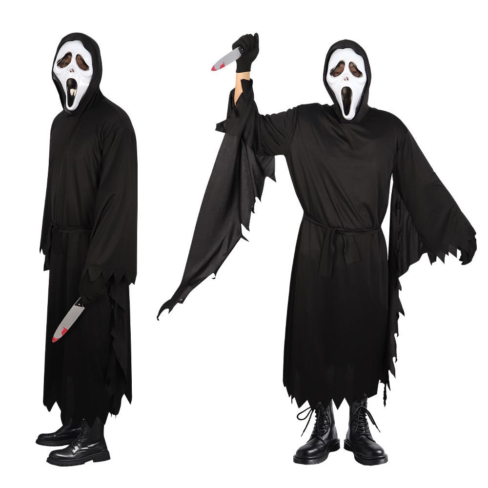 Outfit Halloween Scream Polyester Cloak Mask Cosplay Characters Enthusiasts
