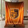 Coperta di Flanella con Testo Nome Personalizzato Hull City Logo Calcio Plaid in Pile Personalizzato Regalo Speciale per Divano Camera da Letto Casa