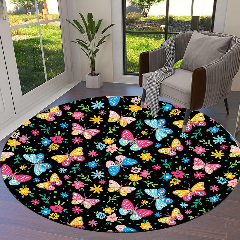 1pc Office Carpet Chair Mats Butterfly Floral Pattern Perfect for Decorating Office Chairss, Or Bedrooms.YDT350