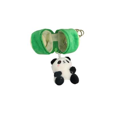 Plüsch gefüllter Bambusrohr-Panda-Schlüsselanhänger, süßer Kawaii-Tier-Anhänger, modische Rucksack-Dekoration