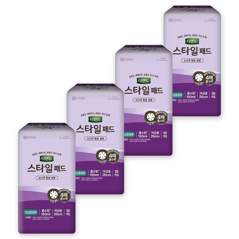 

Depend Style Pad Charcoal Relief Medium 18 шт. x 4
