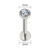 Right Grand ASTM F136 Titanium 18G/16G Threadless Push Pin Flat Back Stud 2/2.5/3/4mm CZ Cartilage Tragus Helix Nose Piercing
