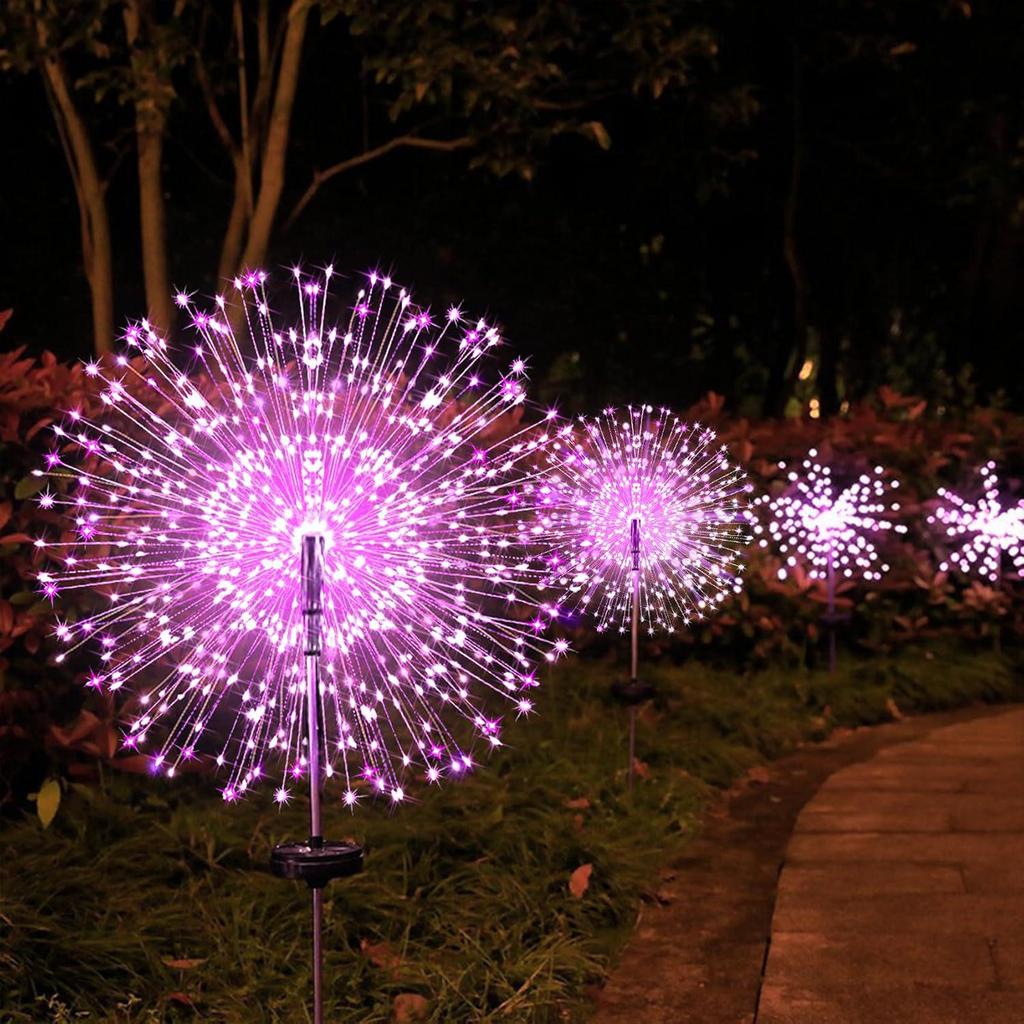 Solar Firework Dandelion Lights: Multi-Color, Eight Modes, Remote Controlled for Courtyard Landscapes