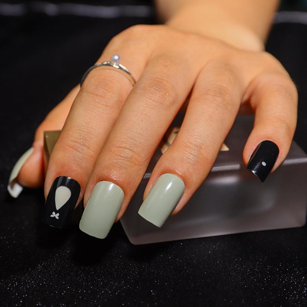 Pegatinas Desmontables para Uñas Estilo Europeo y Americano - Uñas Postizas Simples y Llevables