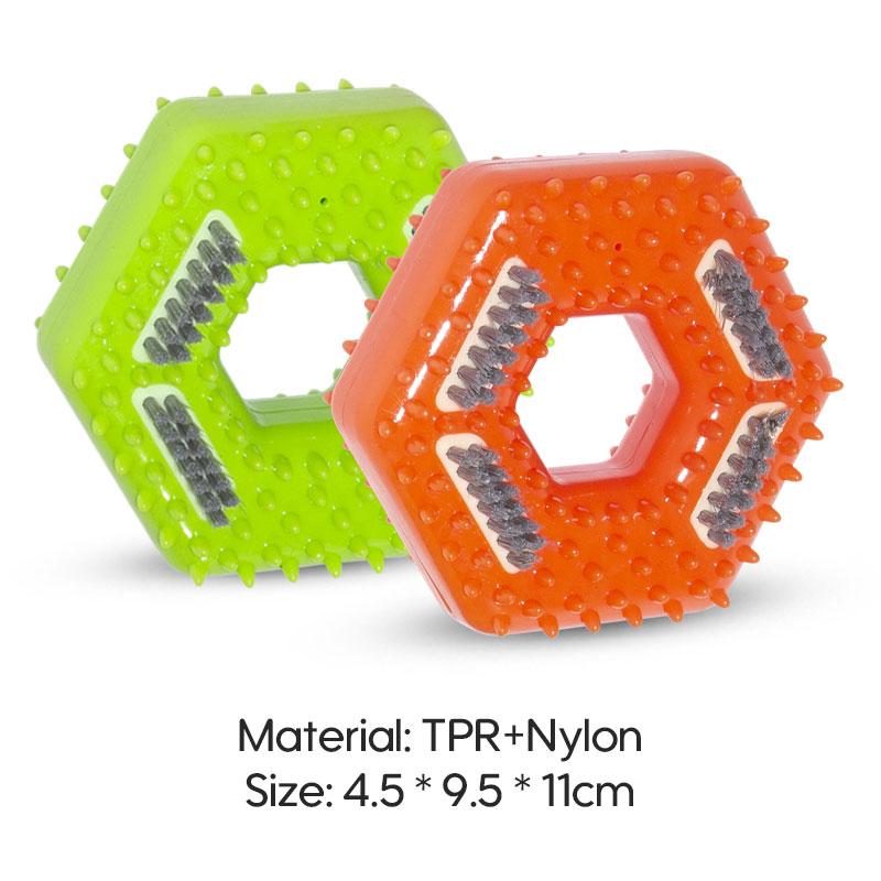 Factory-Pet Small Dog Puppy Chew Toys Toothbrush Ring for Teething Soft TPR Interactive Fun Cleaning Squeaky Daily Indoor