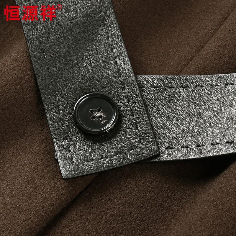 Hengyuanxiang Men's Wool Cashmere Blend Mid-Length Lapel Overcoat