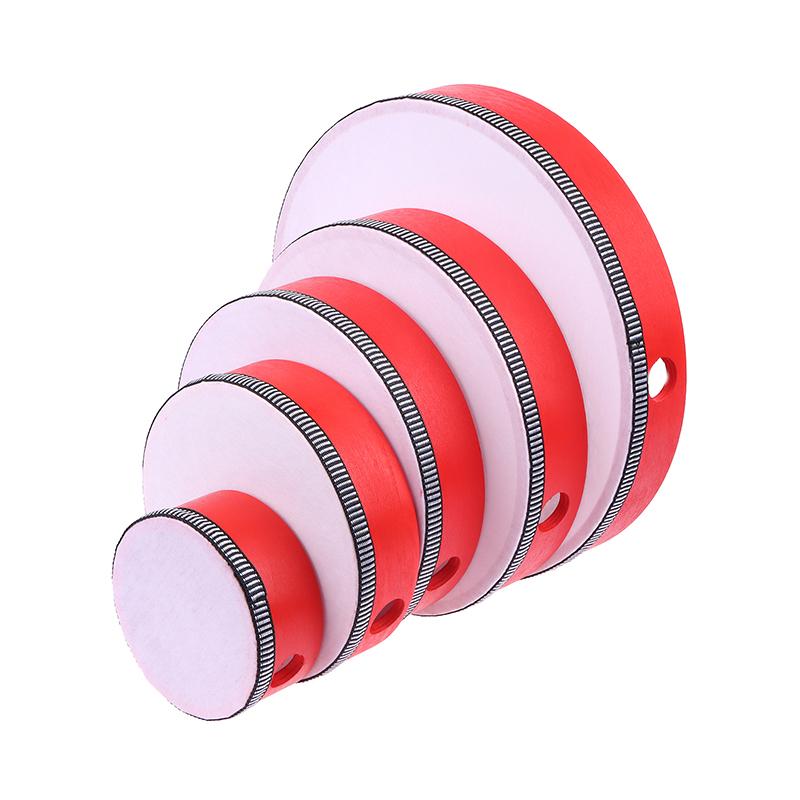 Kids Wooden Hand Drum Music Percussion Instrument Red Handheld Percussion Hand Drum Educational Toys Hand Beat