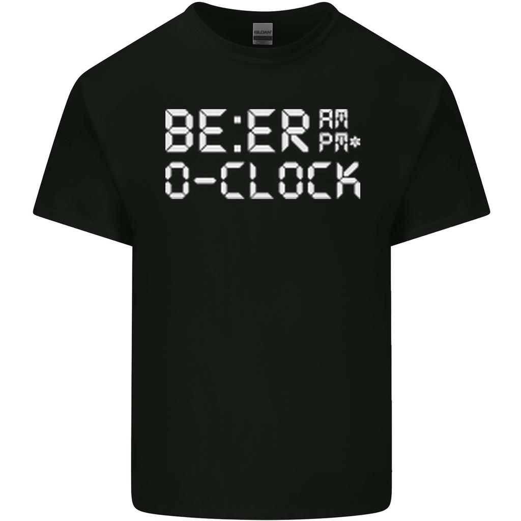 Beer OClock Funny Alcohol Drunk Humour Unisexs Light Cotton TShirt