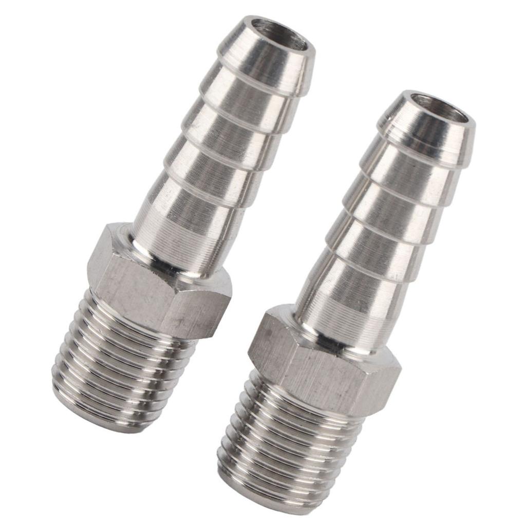 2 Stück 1 4 Zoll Edelstahl BSPT Außengewinde Verbinder Schlauchtülle Schnellkupplung Verbinder Rohrverschraubung(BSPT1 4 10mm )