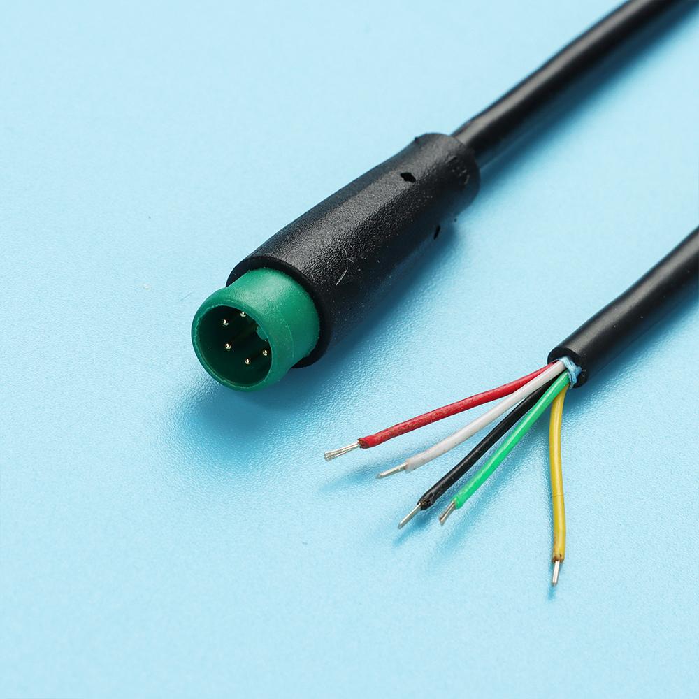 Black 9mm For Ebike Bafang Optional Cable 2/3/4/5/6Pin Cable Display Pin Waterproof Connector Base Connector
