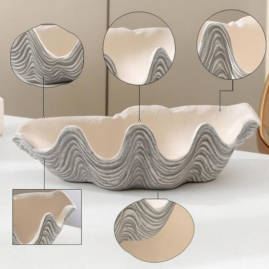 Clam Shell Tray Nautical Decor Striped for Sideboard, Home Decorators