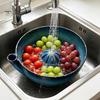 Country Style Fruit Bowl Cleaner Berry with Drainage Holes Rinse Vegetable Basket Rustic Wash for Kitchen Countertop Vortex-shaped