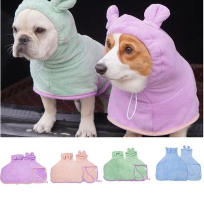 Pet Quick-Dry Bathrobe: Super Absorbent Hooded Robe For Dog &  (Bath Use)