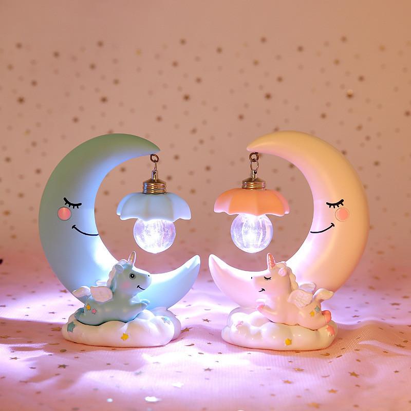 Unicorn Creative Moon Night Light Fashion Cute Home Bedroom Gift Decoration