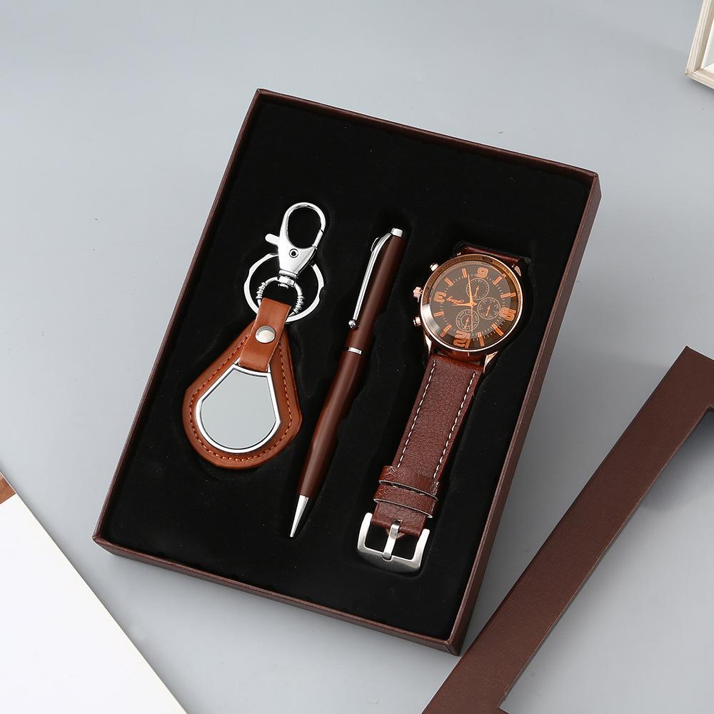 Men's Business Watch & Bracelet Gift Set - Father's Day or Client Gift in Gift Box