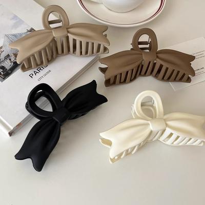 Neue große Schleifen Krebs-Haarklammer für Damen Matt Trendige Krallen-Clips Koreanische Mädchen Haarspange Party-Schmuck Haar-Accessoires