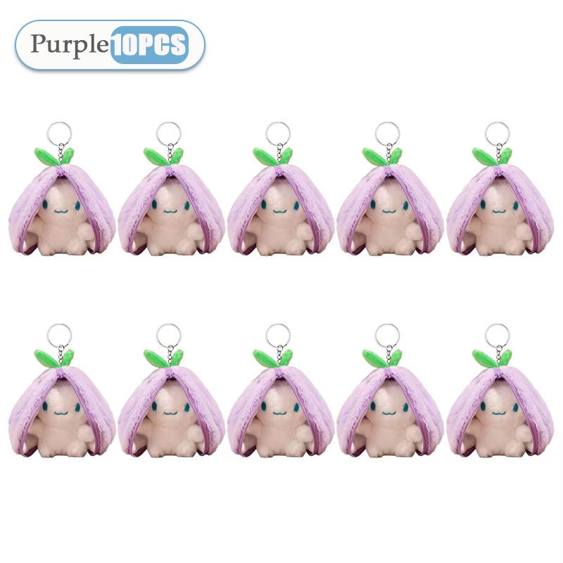 1-20PCS Funny Joy Kawaii Fruit Bunny Plush Toy Cute Carrot Strawberry Turn Funny Joy Rabbit Plush Toy Kids Birthday Easter Gifts