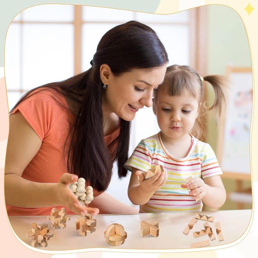 Handgemachtes Montessori-Spielzeug Holz Luban-Schloss Gehirnherausforderung Kongming-Rätsel für Erwachsene