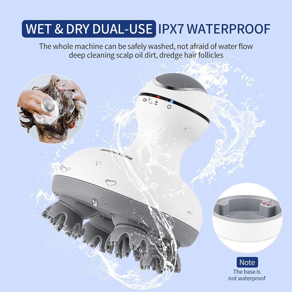Wireless Scalp Massage Portable Handheld Head Massager Waterproof Body Massage 3D Promote Hair Growth Deep Tissue Kneading