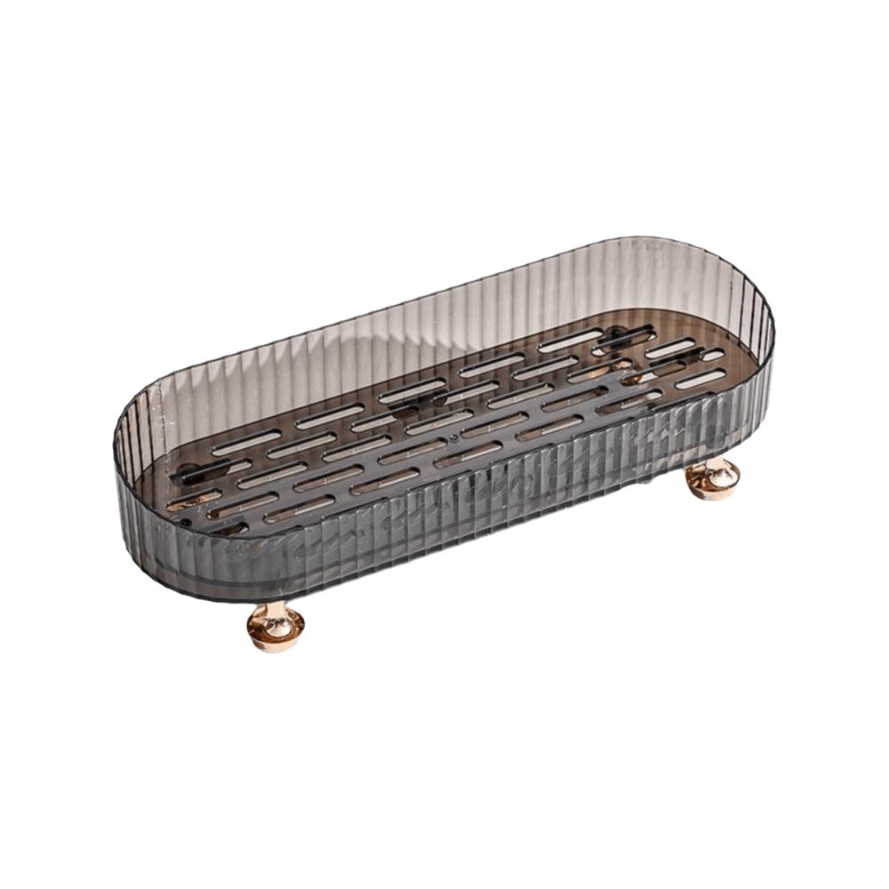 Large Capacity Makeup Holder Anti-Slip Base Countertop Organizer Bathroom Vanity Tray Dresser Use
