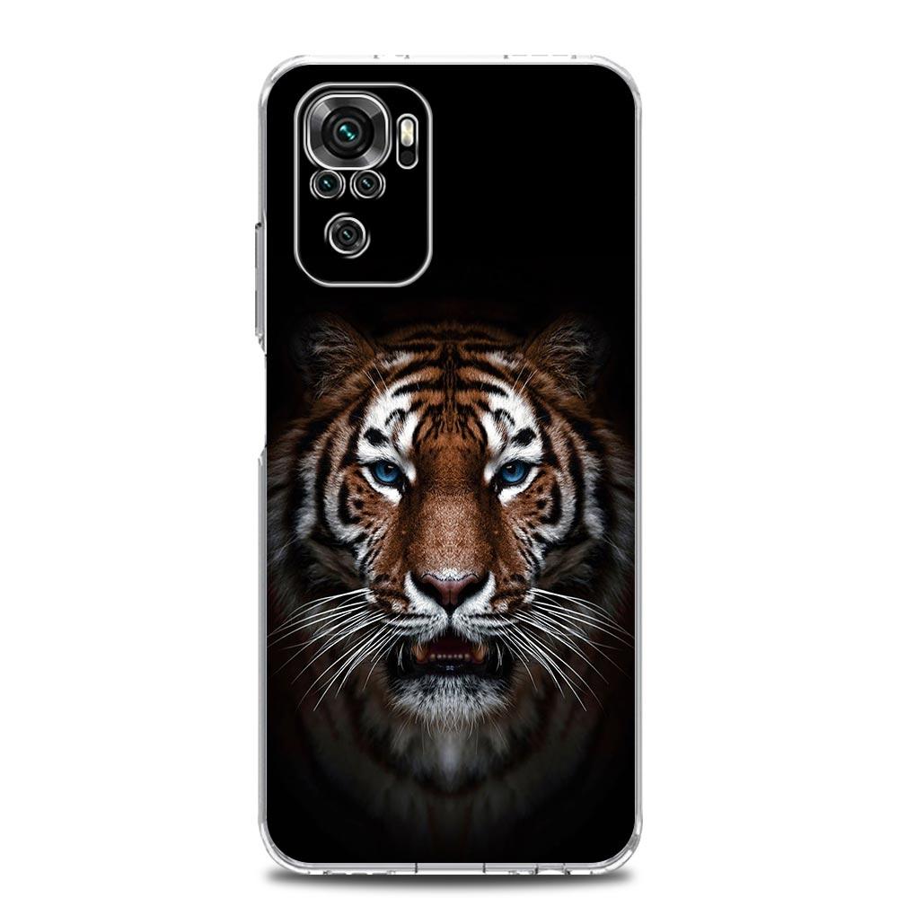 Black Cheetah Tiger Lion Animals Phone Case For Xiaomi Redmi Note 12 11 9S 9 8 10 Pro Plus 7 8T 9C 9A 8A K40 Gaming Clear Cover