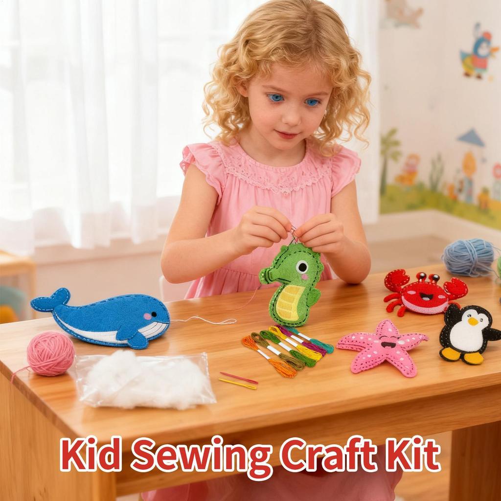 Beginner Sewing Set For Kids Educational Games Handmade Funny Beginner Girls Arts Sewing Kit For Children Toddler Home Travel