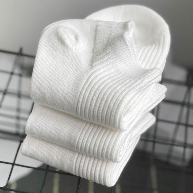 5 párů/lot Pánské bavlněné nízké ponožky do lodiček Absorbující pot Jednobarevné Prodyšné ponožky