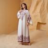 NC12 Cross-border Middle Eastern Print Muslim Evening Robe for Women - New Light Luxury Dubai Dress