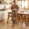 Men's Halloween Print Loose Fit Pajama Set for Casual Sleepwear