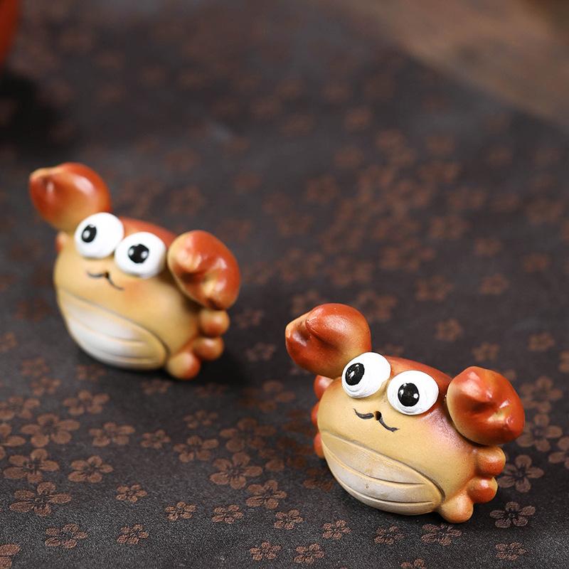 1 szt. Yixing Fioletowa Glina Zwierzątko Herbaciane Krab Ozdoba Kreatywny Zestaw Herbaciany Zabawa Herbaciana Przyciąga Bogactwo i Odżywia