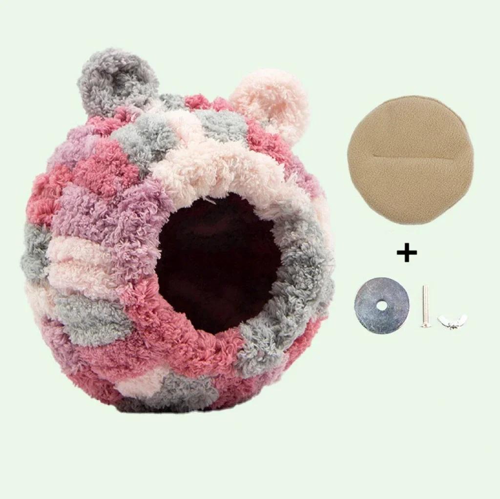 Warm Bird Nest Winter House Hanging Hammock Plush Hideaway for Parrot Hummingbird Decorative Bird Cage Accessories
