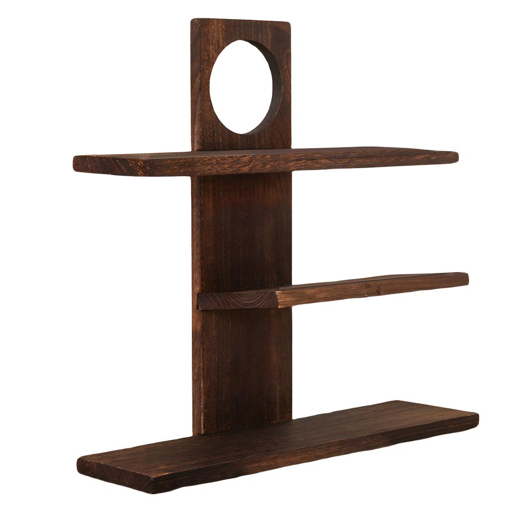 3 Tier Wooden Desktop Storage Organizer Solid Wood Double-Reinforced 25LBS Per Shelf Desk Shelf Display Stand for Living Room