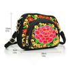 Peony Embroidery Flower Shoulder Bag Canvas Zipper Flower Purse Wallets  Daily