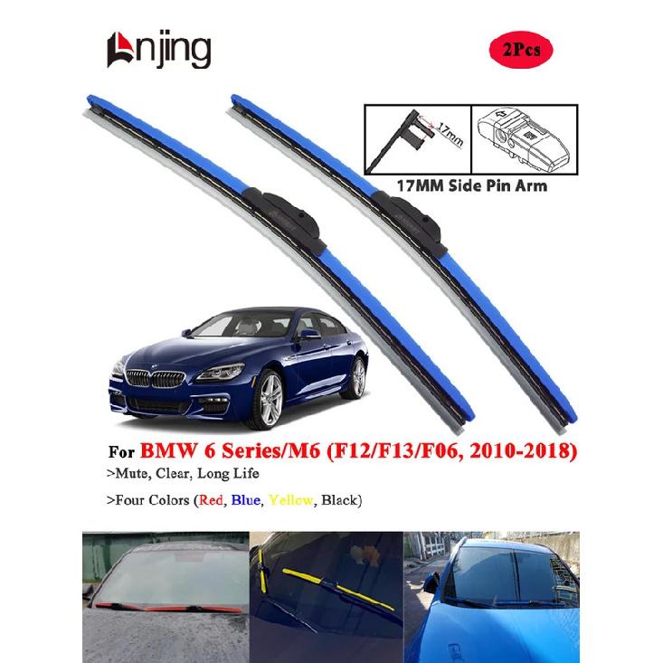 LNJING Colorful Wiper Blades For BMW 6 Series M6 F12 F13 F06 2010-2018