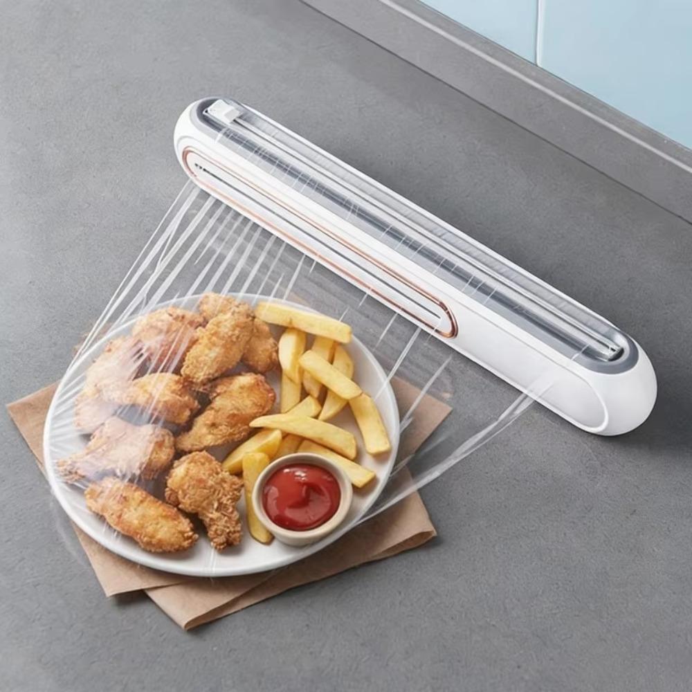 with Suction Cup Magnetic Cling Film Cutting Box Refillable Plastic Wrap Dispenser  Baking Paper