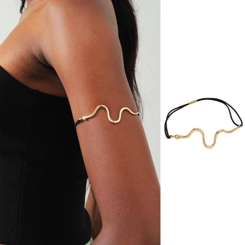 Snake Arm Bracelet for Women Metallic Armlet Bangle Adjust Cuff Armband Female Jewelry Dance Party Jewelry Gift