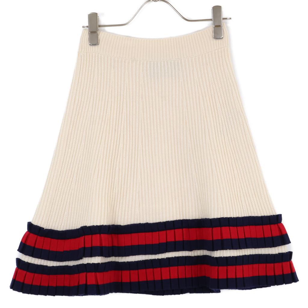 Gucci [Domestically Authorized] 457484 Wool Sherry Line Knit Skirt XS whiteUsed