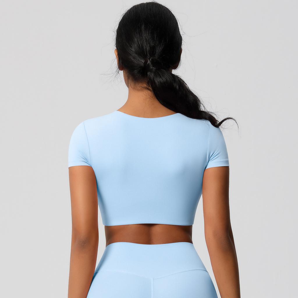 Women High Quality Sport T-Shirts Short-sleeve And with Chest Pads Compressed Quick-dry Super Elastic Suitable For Running Fitness Training Yoga