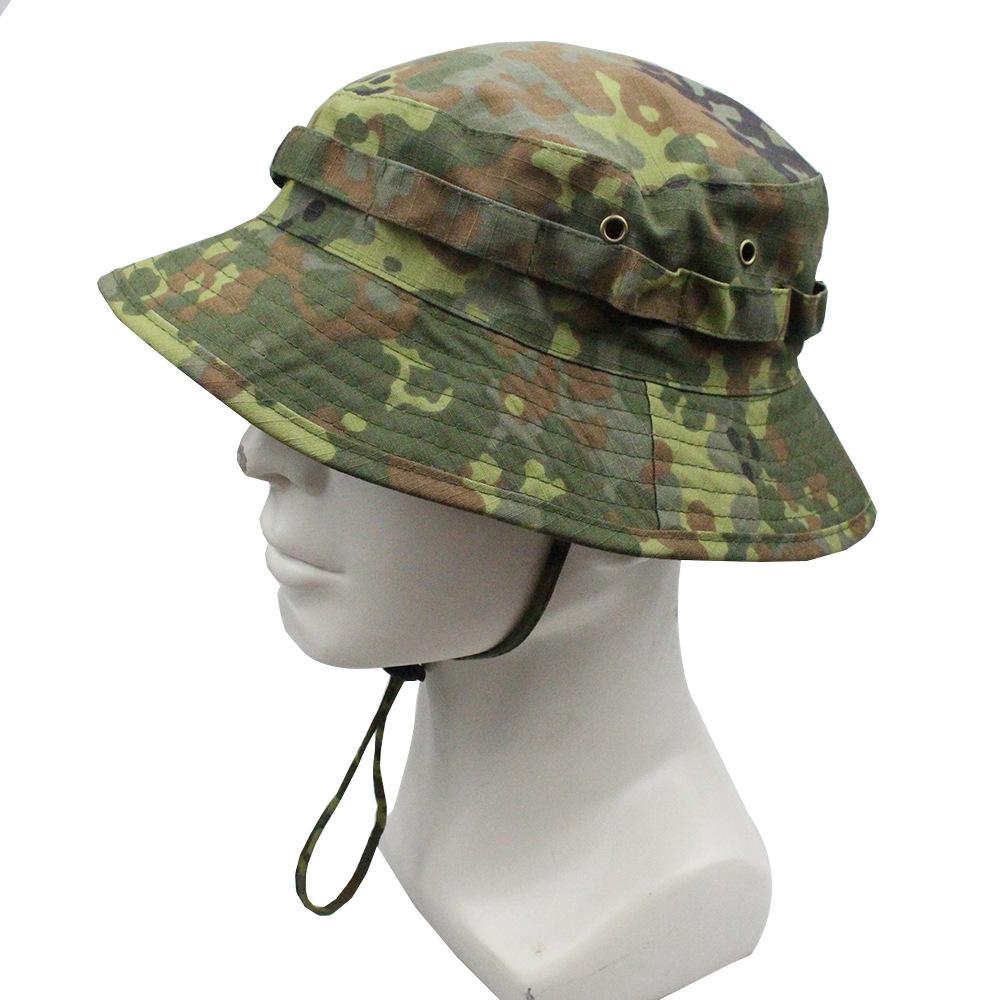 Tactical Camouflage Short Brim Bucket Hat  t Outdoor Uv Protection Fishing Hiking Hunting Hat Sun Shade Cap