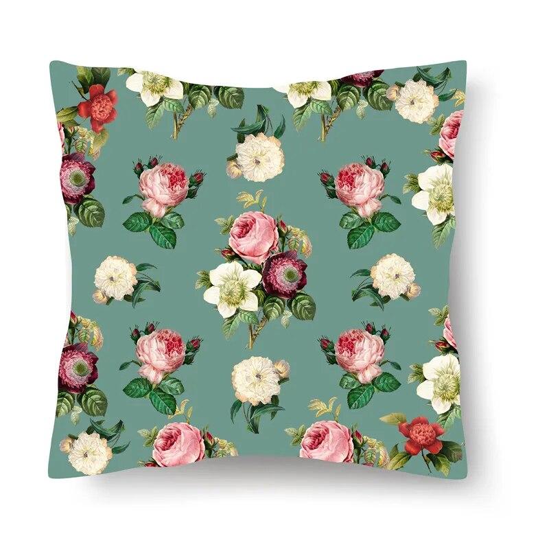 Тропические растения с принтом листьев и узором наволочка для дома, гостиной, украшения дивана, квадратная полиэстеровая подушка, наволочка 40X40 см 40X40CM