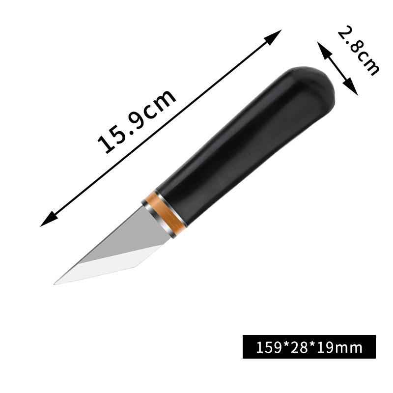 1 adet Deri İnceltme Bıçağı Profesyonel Deri El Sanatları Kesme Bıçağı Kendin Yap El Sanatları Bıçağı Ahşap Saplı İnceltme Aleti