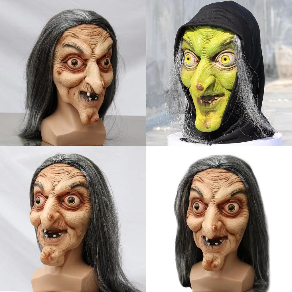 Witch Face Latex Mask Halloween Party Horror Costume Accessory And Prop Decor