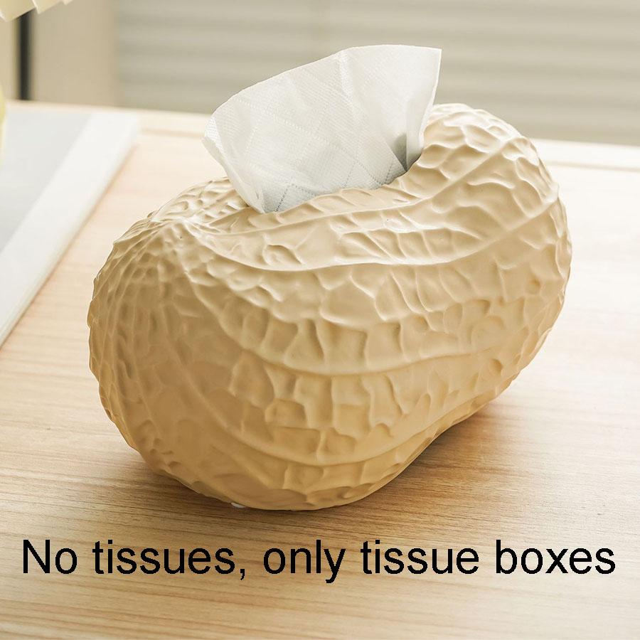 Ceramic Peanuts Tissue Box Simple and Creative Living Room Dining Table Bathroom Lite Luxury Tissue Box Ceramic Tissue Box