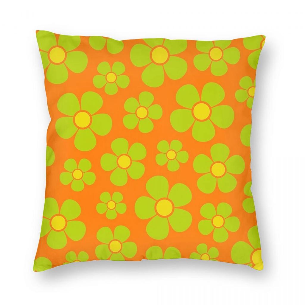 Retro s Mid Mod Floral Square Pillowcase Polyester Linen Velvet Creative Decorative Throw Pillow Case Room Cushion Cover
