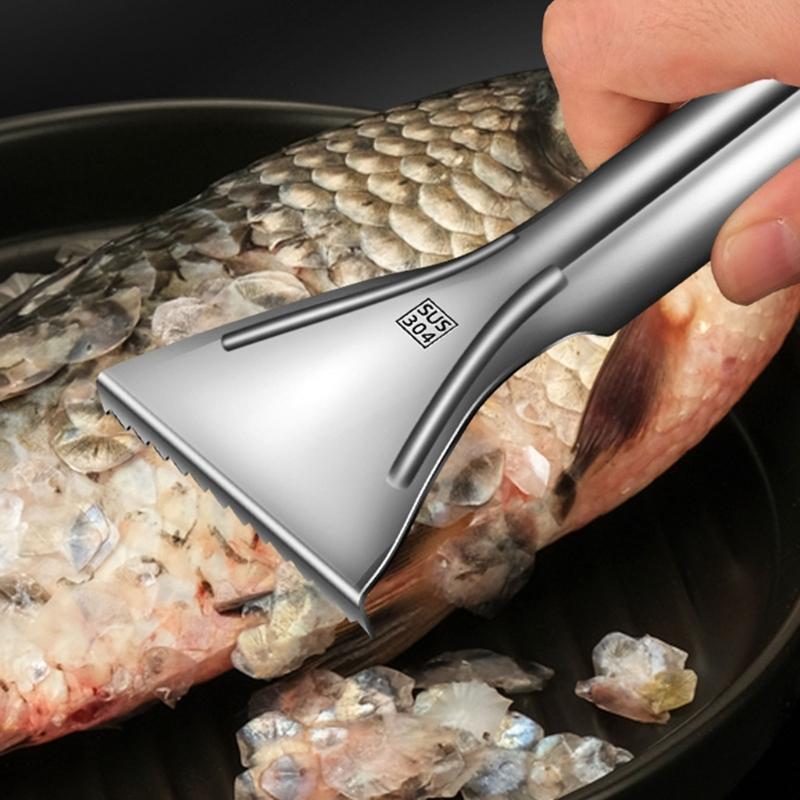 Fischschuppenentferner-Werkzeug aus Edelstahl zum einfachen Entfernen von Schuppen Fischschuppen-Zubehör für Küchen und Fischmärkte