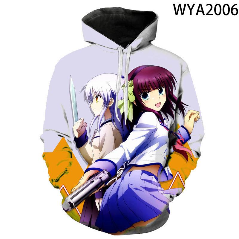 New Casual Angel Beats Men Women Children Sweatshirts 3D Printed Pullover Hoodies Long Sleeve Boy Girl Kids Streetwear Jacket
