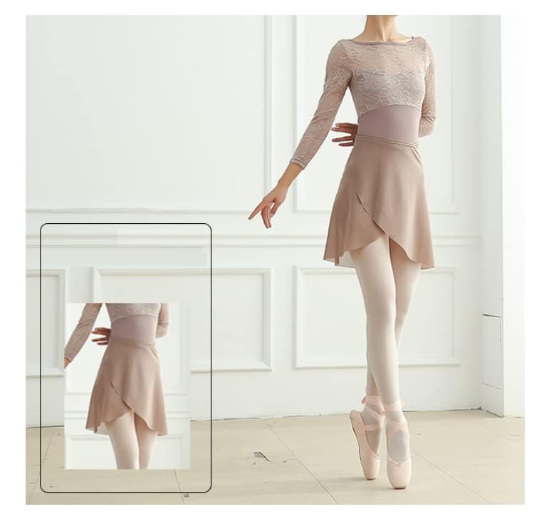ProDance Lace Long Sleeve Ballet Leotard PLL002W Brown Gray/Brown (L, Skirt)