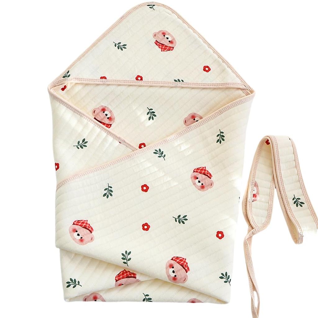 Swaddling Cloth for Baby Bear Newborn Infant Swaddle for Hospital Shrine Sleeping Carrying Baby Shower 85 x 85 cm Hat Discharge, Visit, Bag, Blanket,