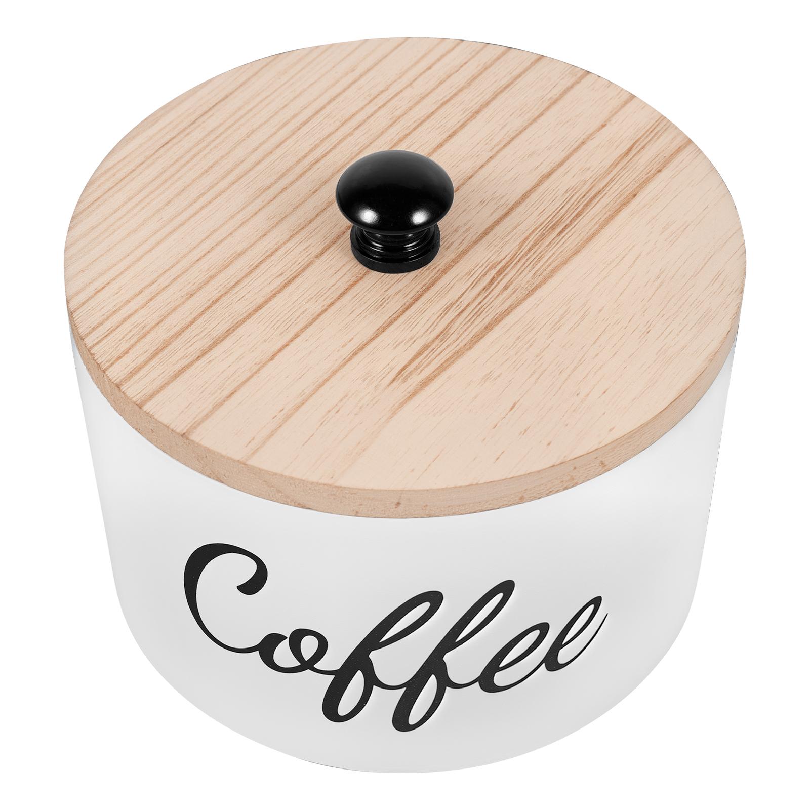 

Wood Coffee Pod Holder with Lid Coffee Capsule Storage Large Capacity Coffee Creamer Container Kitchen Countertop Organizer